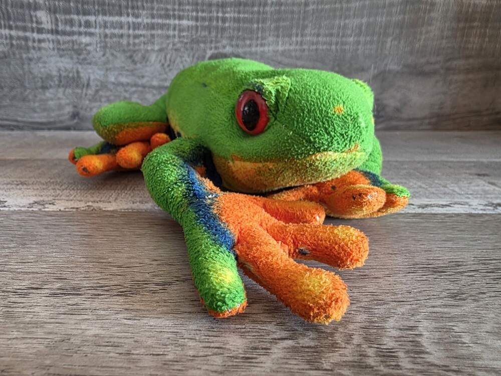 Fiesta 9" Red Eyed Green Orange Tree Frog Plush Stuffed Animal Rainforest b220